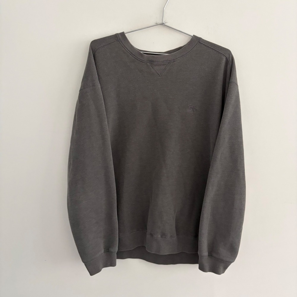 Starter Mens XL Gray Crewneck Sweatshirt Embroidered Logo RN 70892
